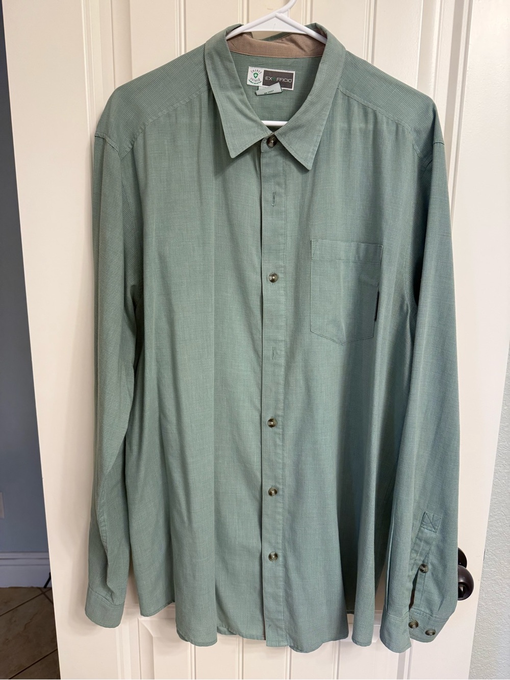 Exofficio Men's Sage Green Long-Sleeve Button-Down Shirt